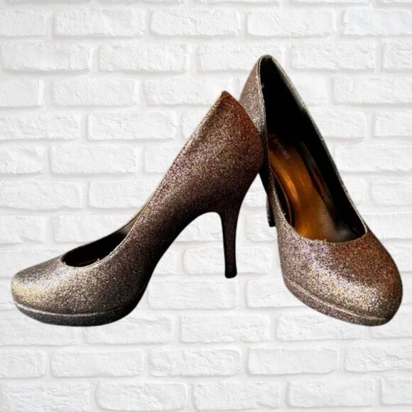 Purple Pink Sparkle Glitter Platform Pumps Call It Spring Size 8 Party Holiday - Picture 1 of 5